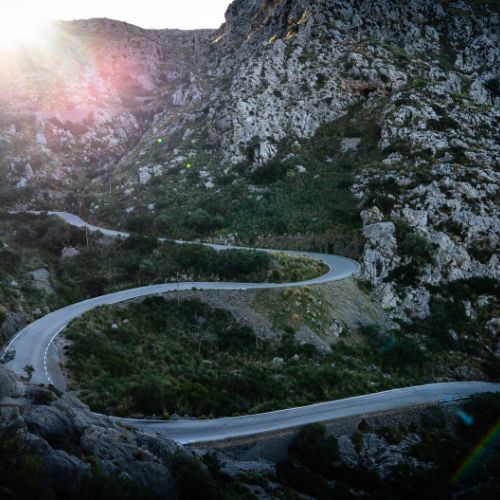 Curvy mountain road